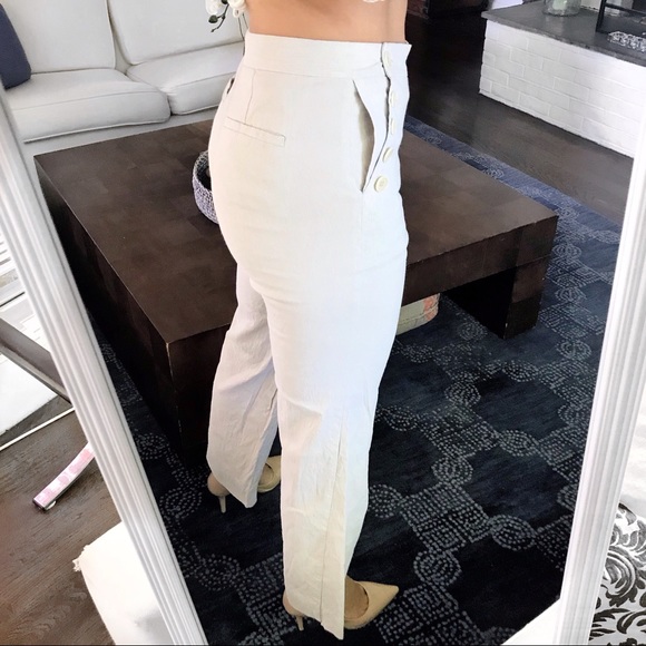 🐚 THEORY OATMEAL BUTTON PANTS! - Picture 2 of 9